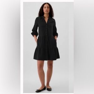 GAP Women's Denim Washed Black Long Sleeve Dress